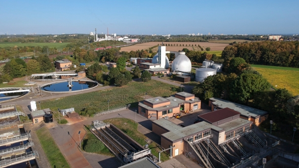 Luftaufnahme vom Klärwerk Wahn