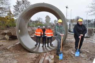 Spatenstich für neuen Stauraumkanal in Esch